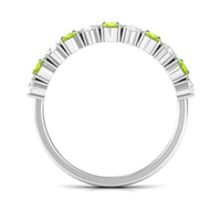 1.50 CT Alternate Peridot and Diamond Half Eternity Ring