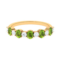 1.50 CT Alternate Peridot and Diamond Half Eternity Ring