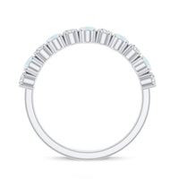 Rosec Jewels 1.5 CT moonstone and diamond semi-eternity ring with alternating gemstones and a sleek band design.