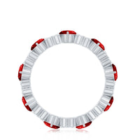 Lab-Created Ruby and Diamond Heart Eternity Band Ring
