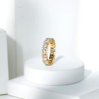 Pear and Baguette Cut Moissanite Alternate Eternity Band