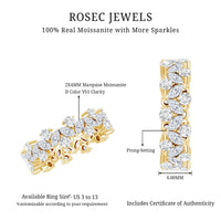 Marquise and Round Moissanite Cluster Eternity Band