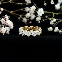 Marquise and Round Moissanite Cluster Eternity Band