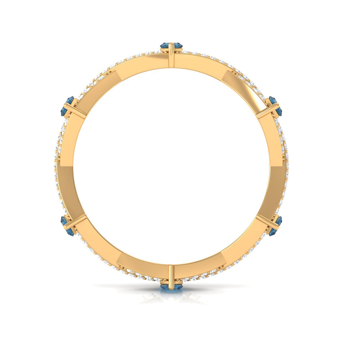 Marquise London Blue Topaz Crossover Eternity Band with Diamond