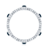 Pear Shape London Blue Topaz Crossover Eternity Band with Diamond