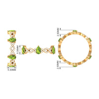 Peridot and Diamond Full Eternity Ring with Crossover Shank
