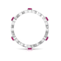 1.50 CT Natural Pink Tourmaline Crossover Eternity Ring with Diamond