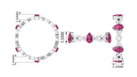 1.50 CT Natural Pink Tourmaline Crossover Eternity Ring with Diamond