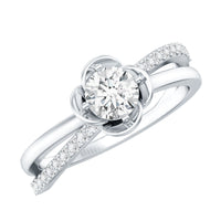 Flower Inspired Moissanite Proposal Ring for Women
