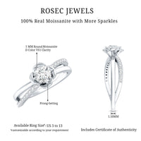 Flower Inspired Moissanite Proposal Ring for Women