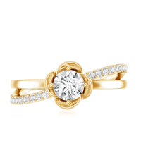 Flower Inspired Moissanite Proposal Ring for Women