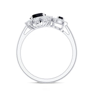 Lab Grown Black and White Diamond Designer Engagement Ring