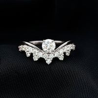 Designer Moissanite Curved Engagement Ring for Women