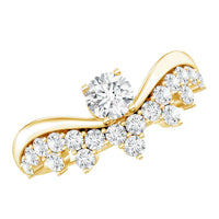 Designer Moissanite Curved Engagement Ring for Women
