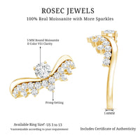 Designer Moissanite Curved Engagement Ring for Women
