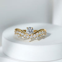 Designer Moissanite Curved Engagement Ring for Women
