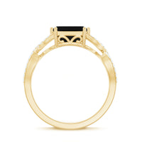 East West Style 1.6 Carat Lab Grown Black and White Diamond Engagement Ring with Crossover Shank