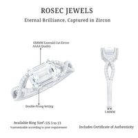 2.75 CT Octagon Cut Zircon East West Engagement Ring