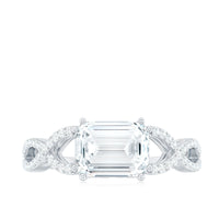 2.75 CT Octagon Cut Zircon East West Engagement Ring