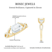 2.75 CT Octagon Cut Zircon East West Engagement Ring