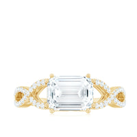 2.75 CT Octagon Cut Zircon East West Engagement Ring