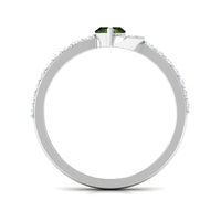 1.25 CT Minimal Marquise Cut Peridot Ring with Diamond Accent