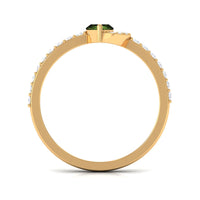 1.25 CT Minimal Marquise Cut Peridot Ring with Diamond Accent