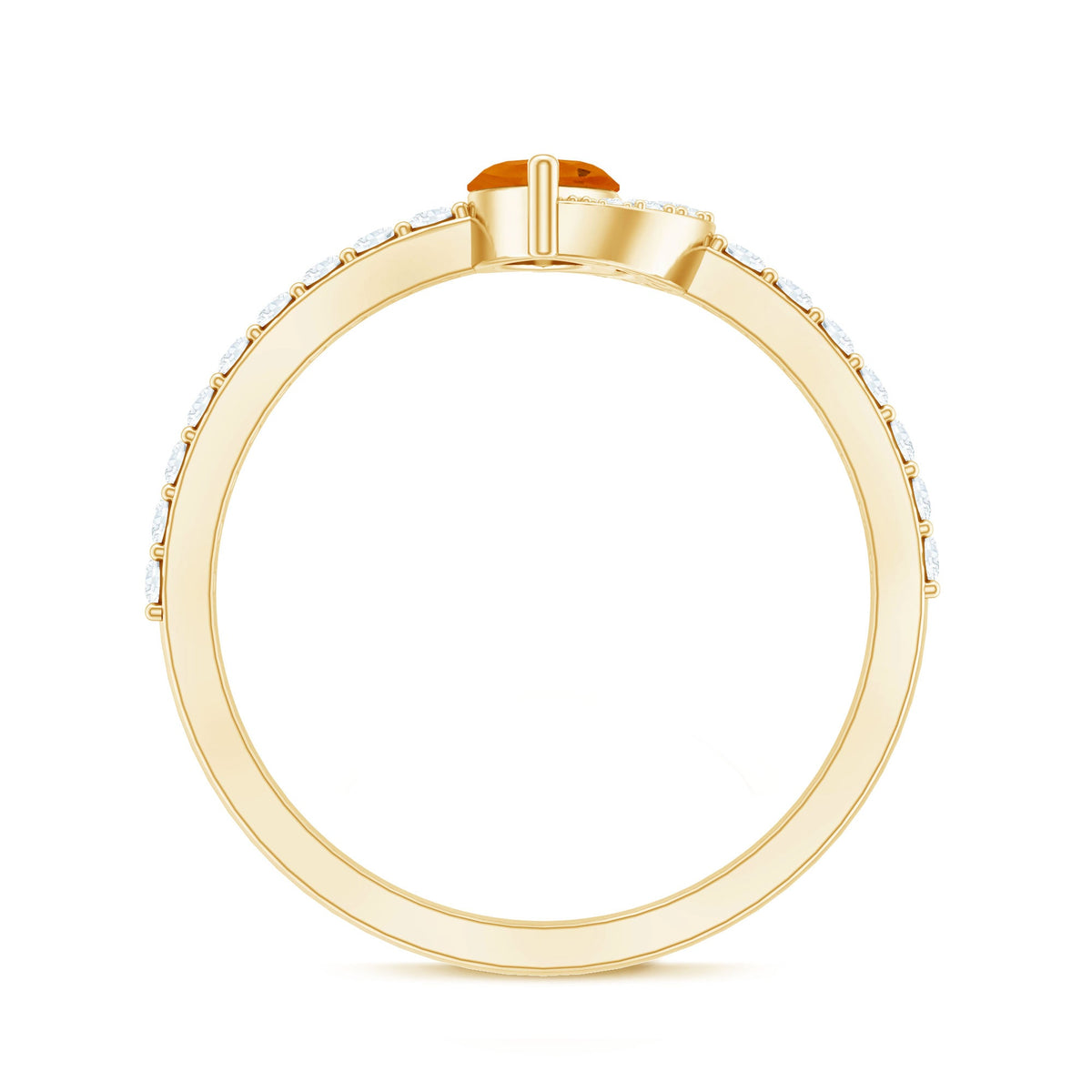 Minimal Marquise Fire Opal and Diamond Engagement Ring by Rosec Jewels, featuring a marquise fire opal and sparkling diamonds.