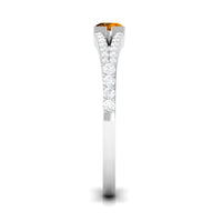 0.50 CT Split Shank Citrine Promise Ring with Diamond Accent