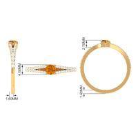 0.50 CT Split Shank Citrine Promise Ring with Diamond Accent