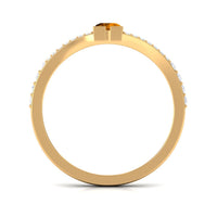 0.50 CT Split Shank Citrine Promise Ring with Diamond Accent