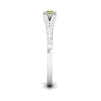 0.50 CT Split Shank Peridot Promise Ring with Diamond Accent