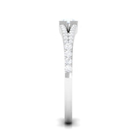 Minimal moonstone and diamond split shank promise ring by Rosec Jewels featuring 3/4 ct of gemstones and a sleek band design.