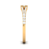 Minimal moonstone and diamond split shank promise ring by Rosec Jewels featuring 3/4 carat total weight.