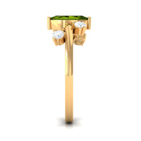 1 CT Marquise Cut Peridot Scatter Ring with Diamond Stones