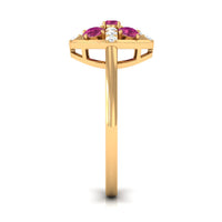 Real Pink Tourmaline Contemporary Ring with Diamond
