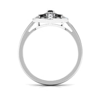 3/4 CT Black Spinel and Diamond Contemporary Ring