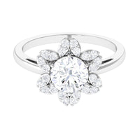 Cubic Zirconia Flower Promise Ring