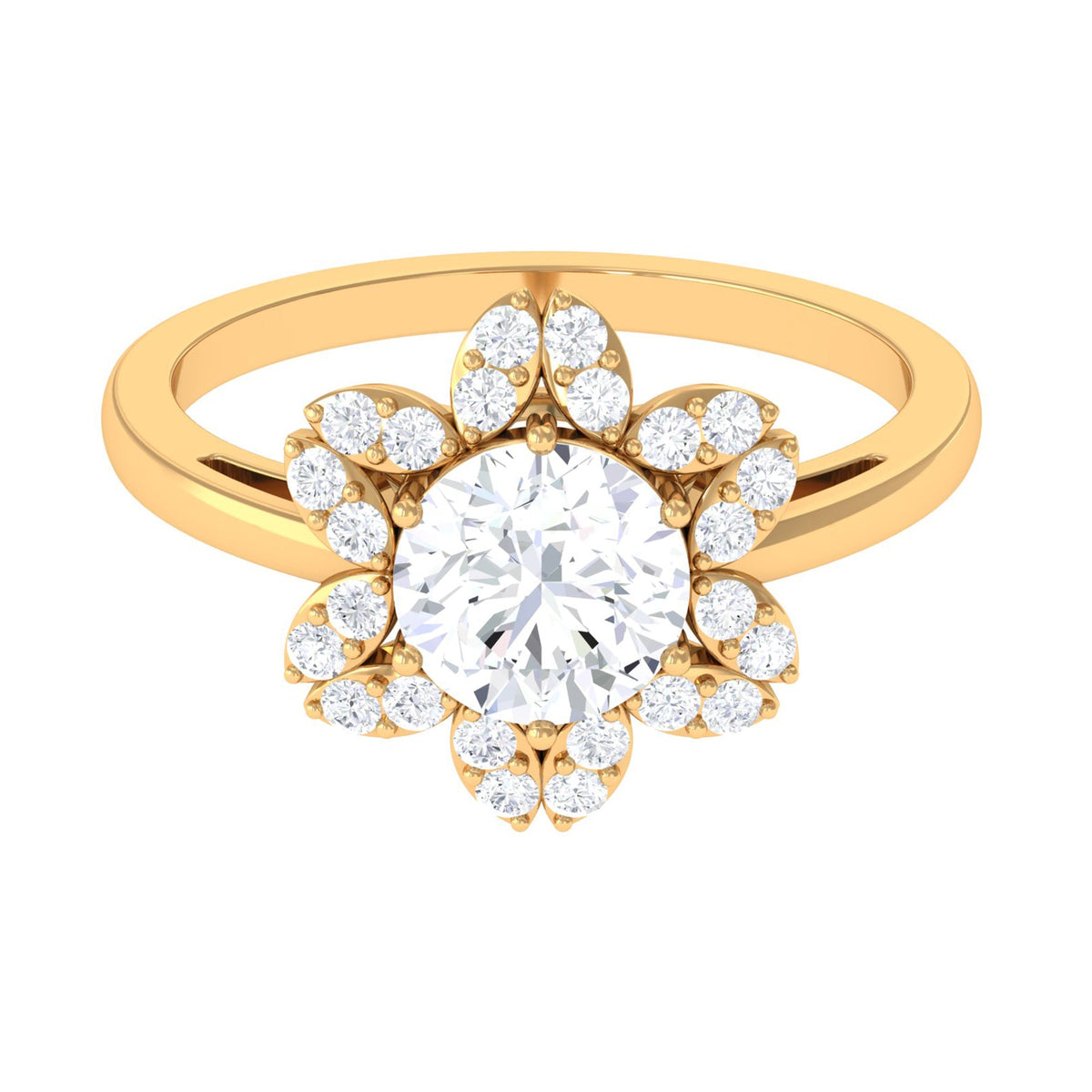 Cubic Zirconia Flower Promise Ring