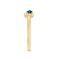 Pear Shape London Blue Topaz Infinity Promise Ring with Diamond