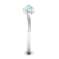 Rosec Jewels 1/2 CT pear-shaped aquamarine infinity promise ring with small diamonds, showcasing elegant jewelry design.