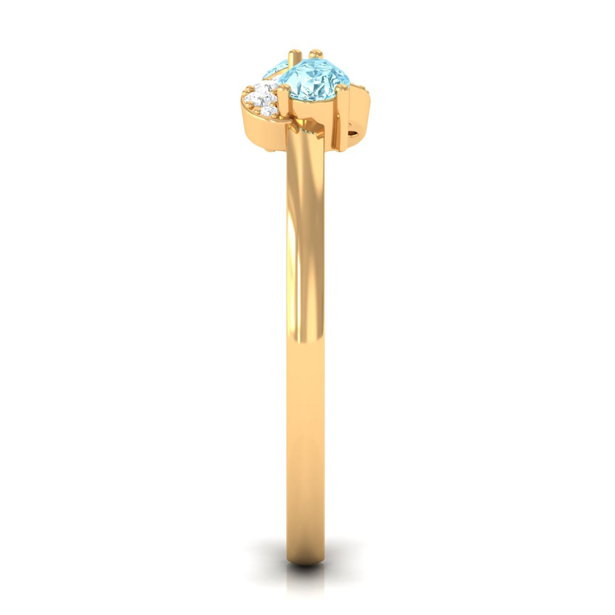 Rosec Jewels 1/2 CT pear-shaped aquamarine infinity promise ring with diamond accents, showcasing elegant gemstone and intricate design.