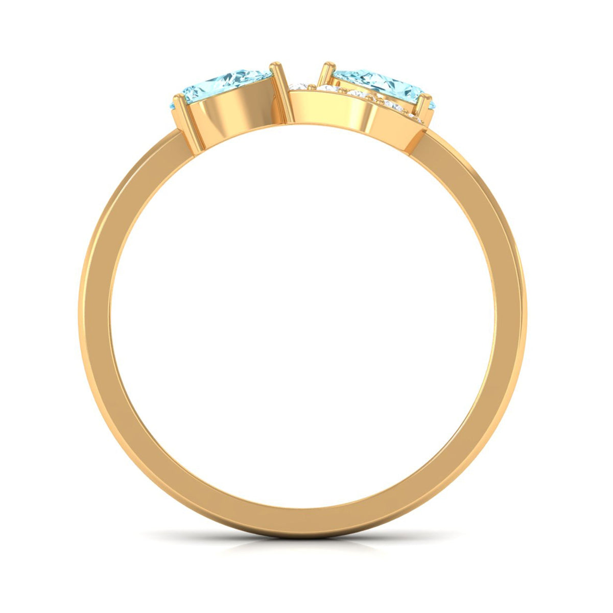 Rosec Jewels 1/2 CT pear-shaped aquamarine infinity promise ring with diamond accents, featuring a delicate band and elegant design.