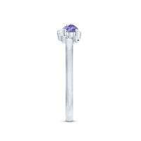 Real Tanzanite 2 stone promise ring with diamonds by Rosec Jewels, showcasing the sparkling tanzanite stones and elegant band.