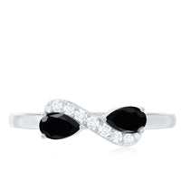 Black Onyx and Diamond Infinity Promise Ring