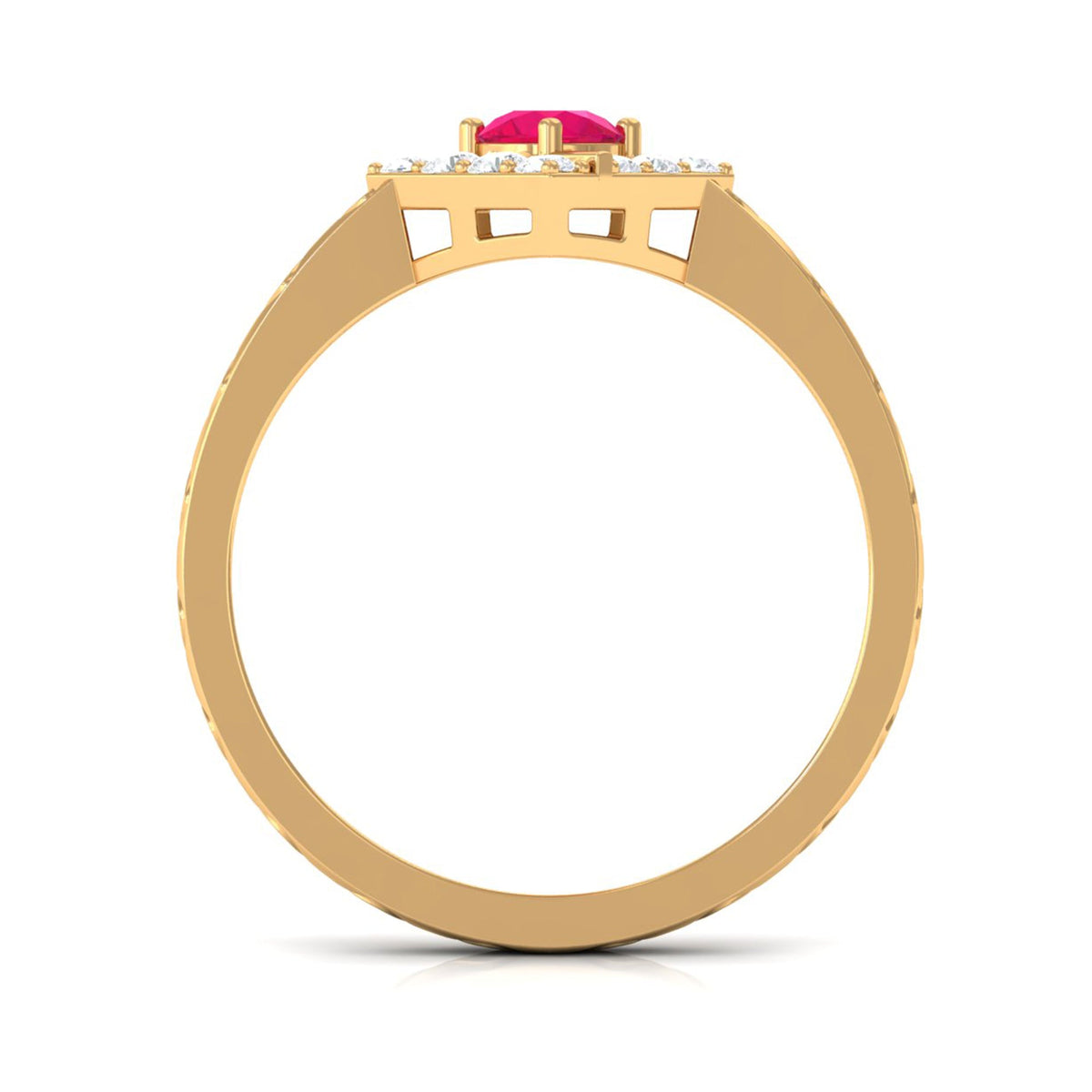Rosec Jewels minimal ruby and diamond textured ring with intricate design, showcasing a sleek, elegant jewelry piece.