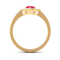 Rosec Jewels minimal ruby and diamond textured ring with intricate design, showcasing a sleek, elegant jewelry piece.
