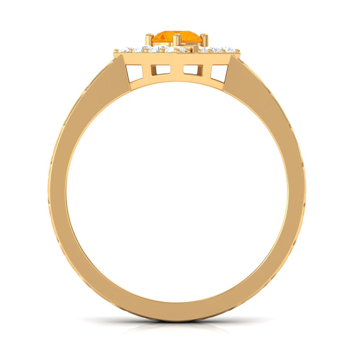 Minimal fire opal and diamond textured ring by Rosec Jewels featuring a 1/2 carat gemstone and intricate metal detailing.