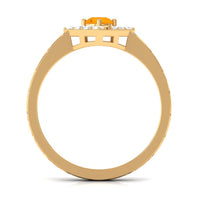 Minimal fire opal and diamond textured ring by Rosec Jewels featuring a 1/2 carat gemstone and intricate metal detailing.