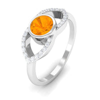 3/4 carat fire opal and diamond split shank engagement ring by Rosec Jewels, showcasing vibrant fire opal and sparkling diamonds.